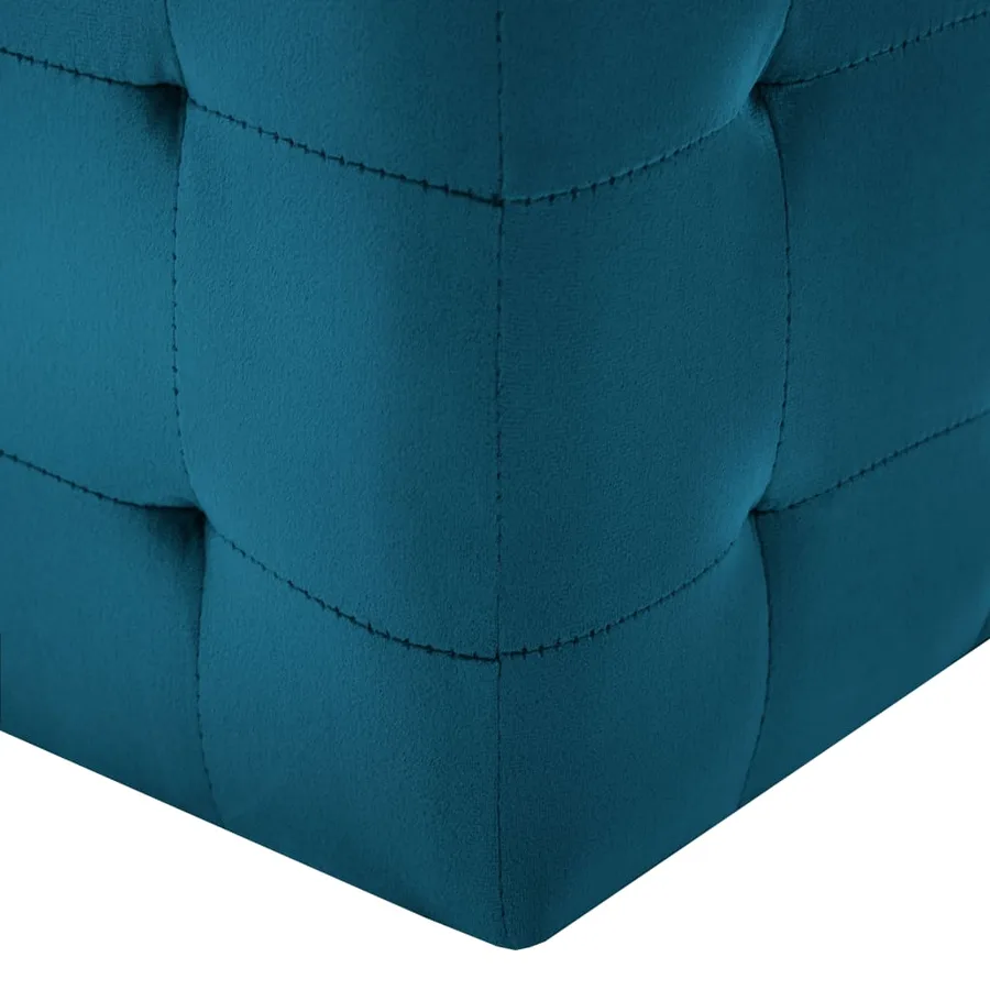 2 pcs Tables de chevet Bleu 30x30x30 cm Tissu velours - 5