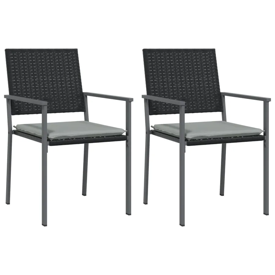 Ensemble à manger de jardin 3 pcs coussins résine tressée acier - 4