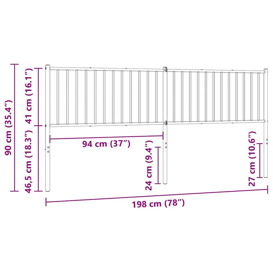 Tête de lit de remplacement métal blanc 193 cm - 8