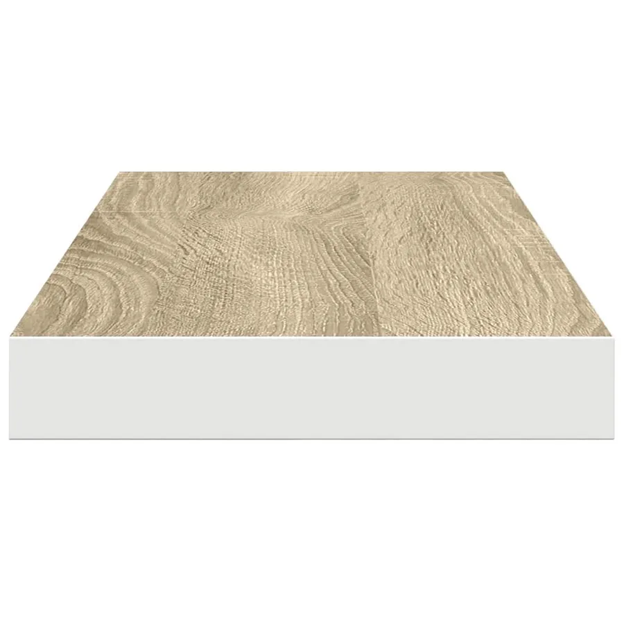 Étagères flottantes 2 pcs chêne et blanc 60x23,5x3,8 cm MDF - 8