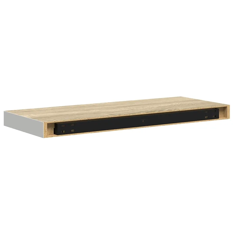 Étagères flottantes 2 pcs chêne et blanc 60x23,5x3,8 cm MDF - 9