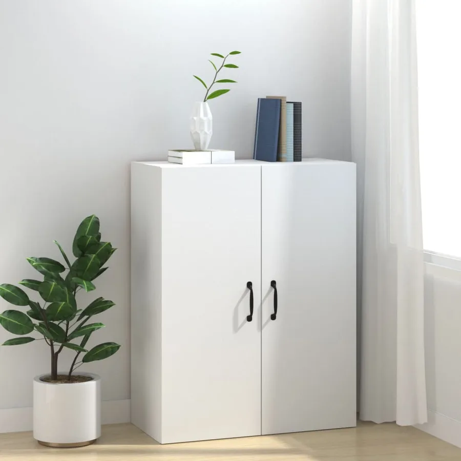 Armoire suspendue Blanc 69,5x34x90 cm Bois d'ingénierie - 3
