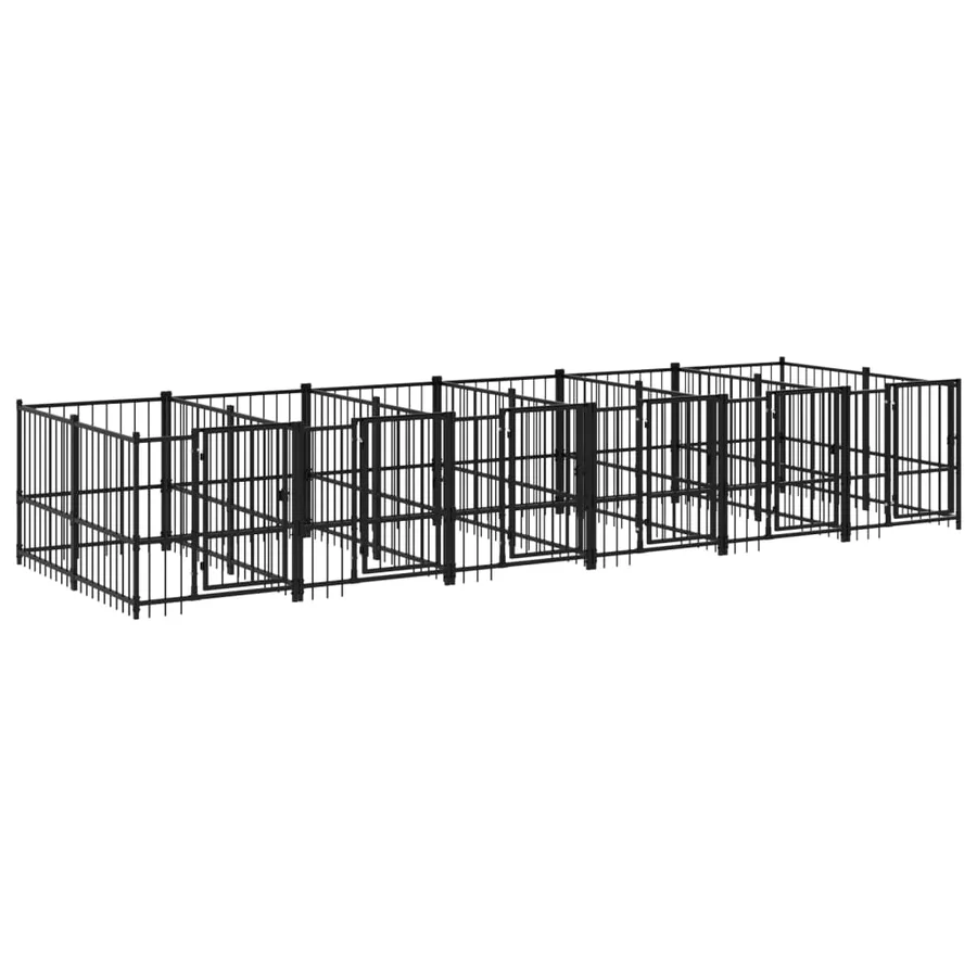 Chenil d'extérieur pour chiens Acier 11,26 m² - 2