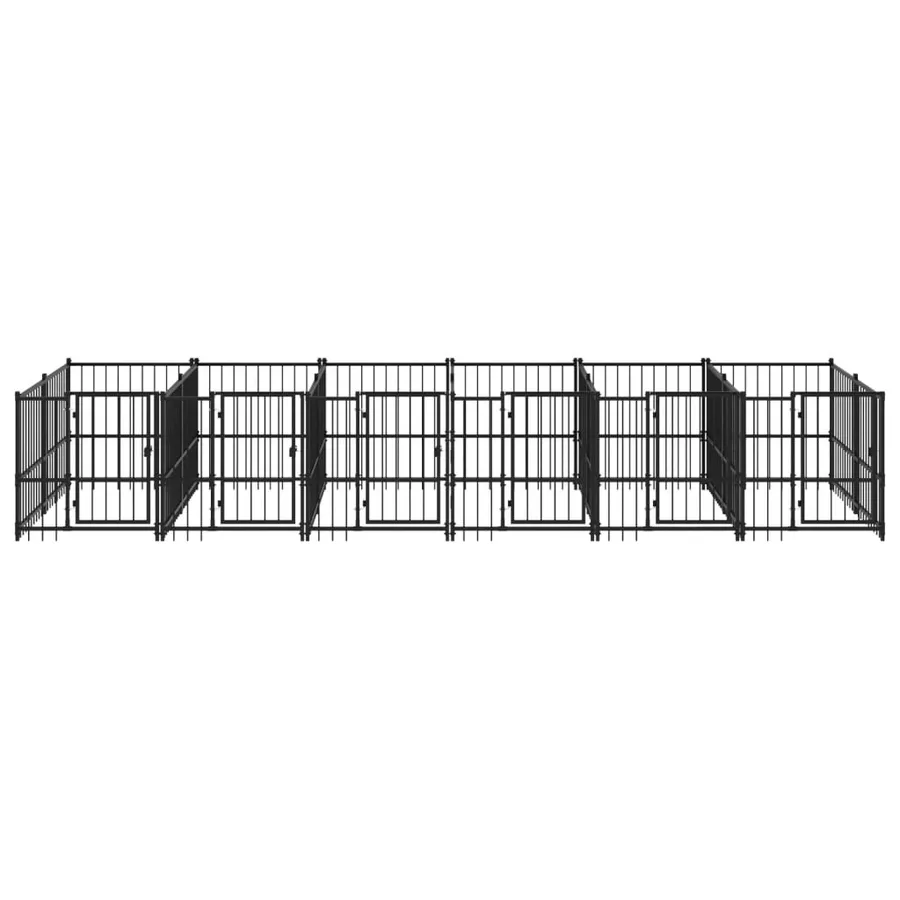 Chenil d'extérieur pour chiens Acier 11,26 m² - 3