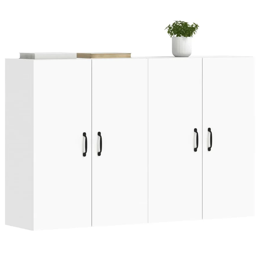 Armoires murales 2 pcs blanc bois d'ingénierie - 3