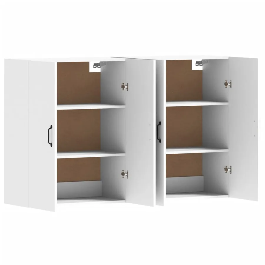 Armoires murales 2 pcs blanc bois d'ingénierie - 5