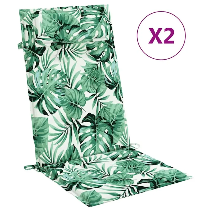 Coussins de chaise à dossier haut lot de 2 modèle de feuille - 2