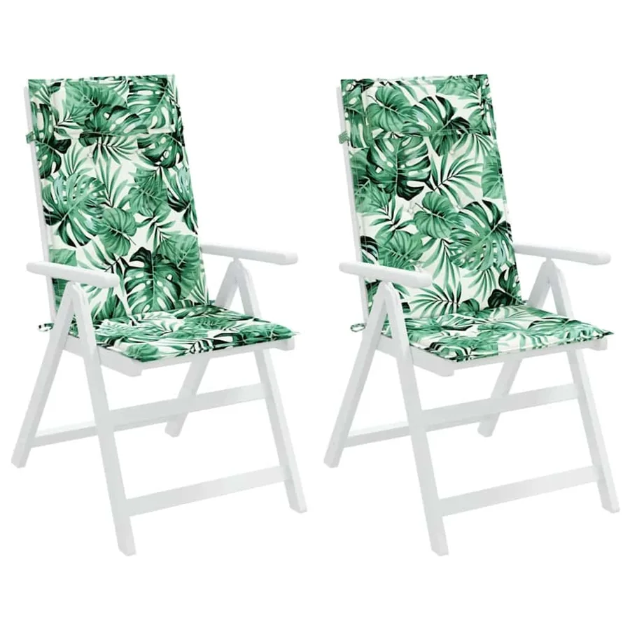Coussins de chaise à dossier haut lot de 2 modèle de feuille - 4