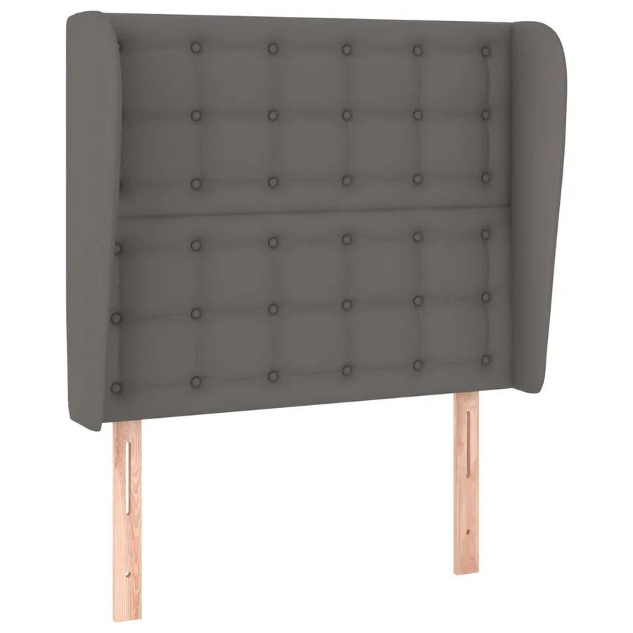 Tête de lit avec oreilles Gris 103x23x118/128 cm Similicuir - 2