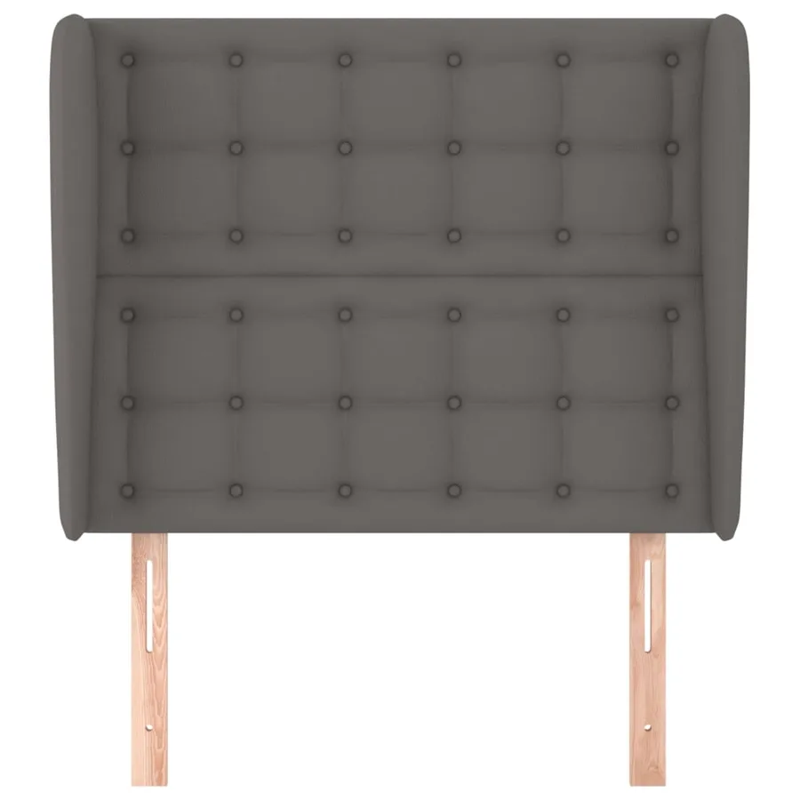 Tête de lit avec oreilles Gris 103x23x118/128 cm Similicuir - 3