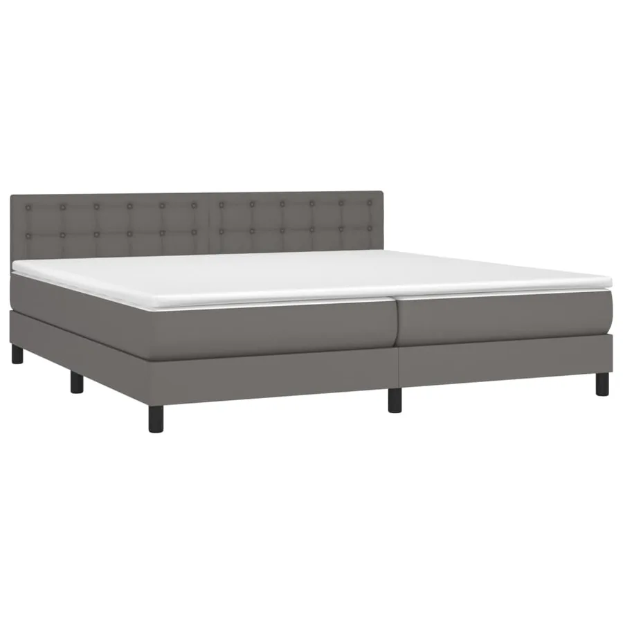 Sommier à lattes de lit avec matelas et LED Gris 200x200 cm - 3