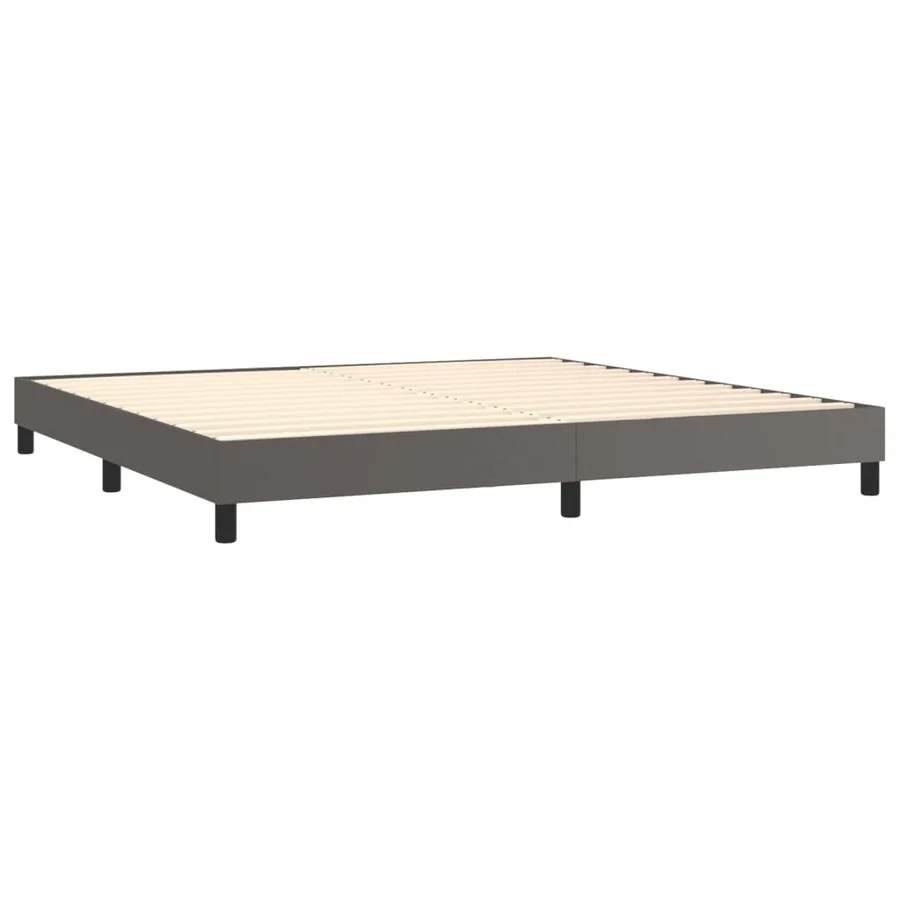 Sommier à lattes de lit avec matelas et LED Gris 200x200 cm - 5
