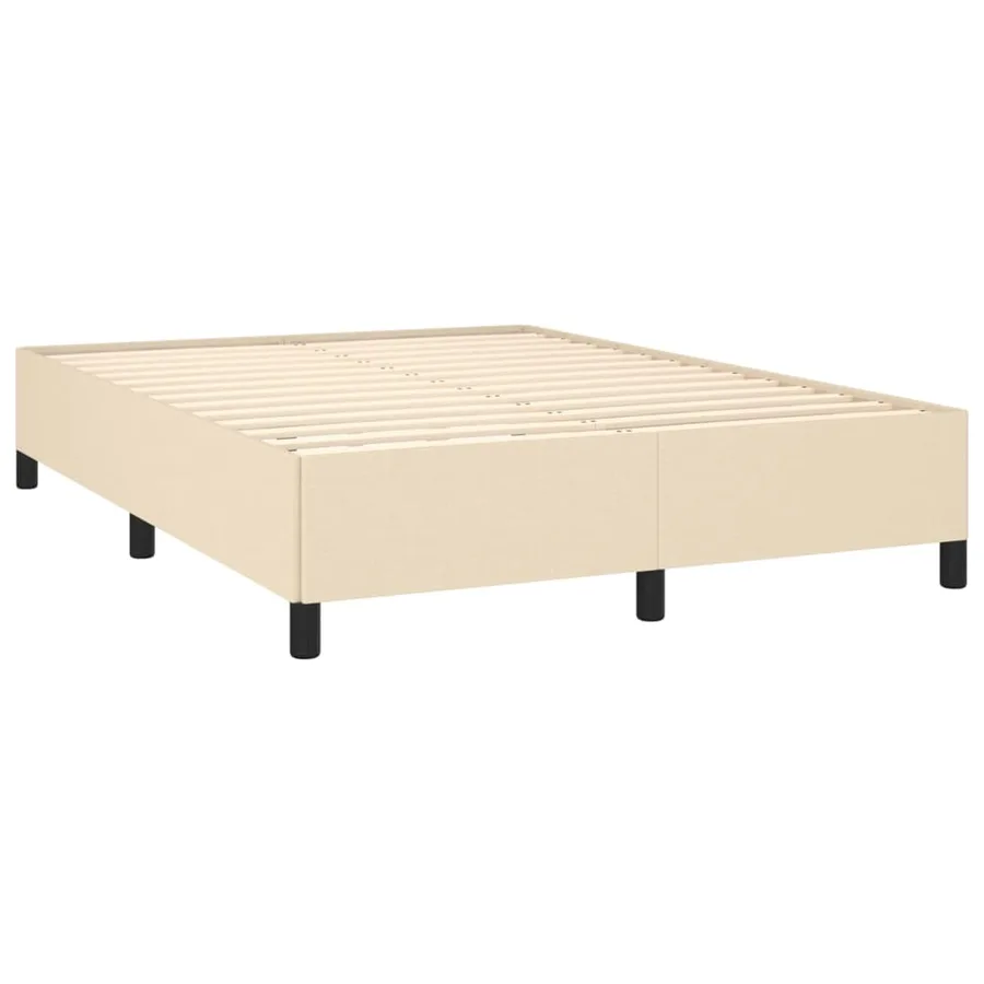 Cadre de lit sans matelas crème 140x190 cm tissu - 3