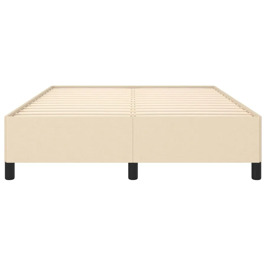 Cadre de lit sans matelas crème 140x190 cm tissu - 5