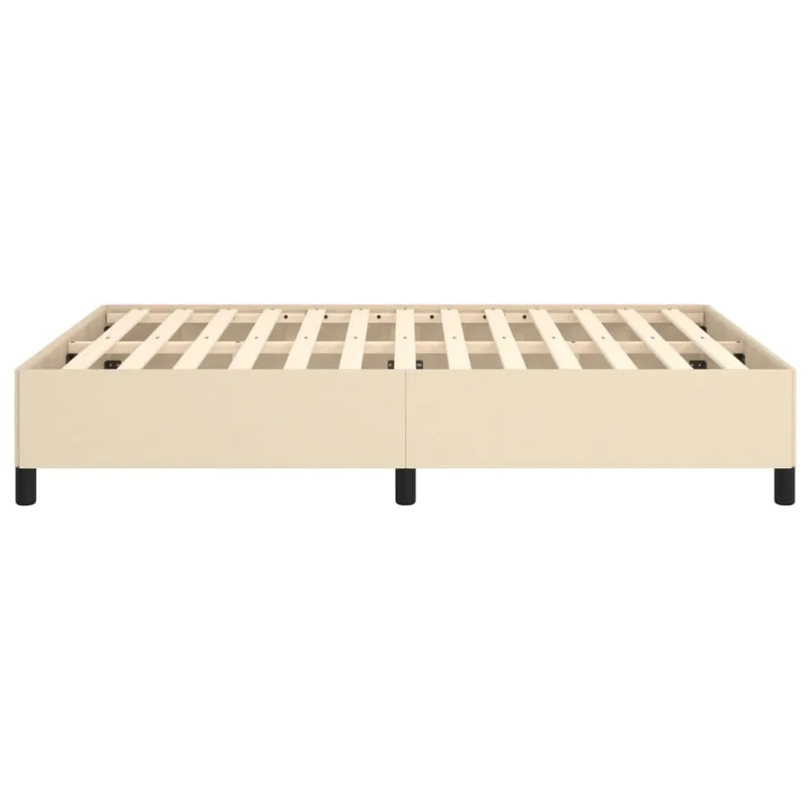 Cadre de lit sans matelas crème 140x190 cm tissu - 6