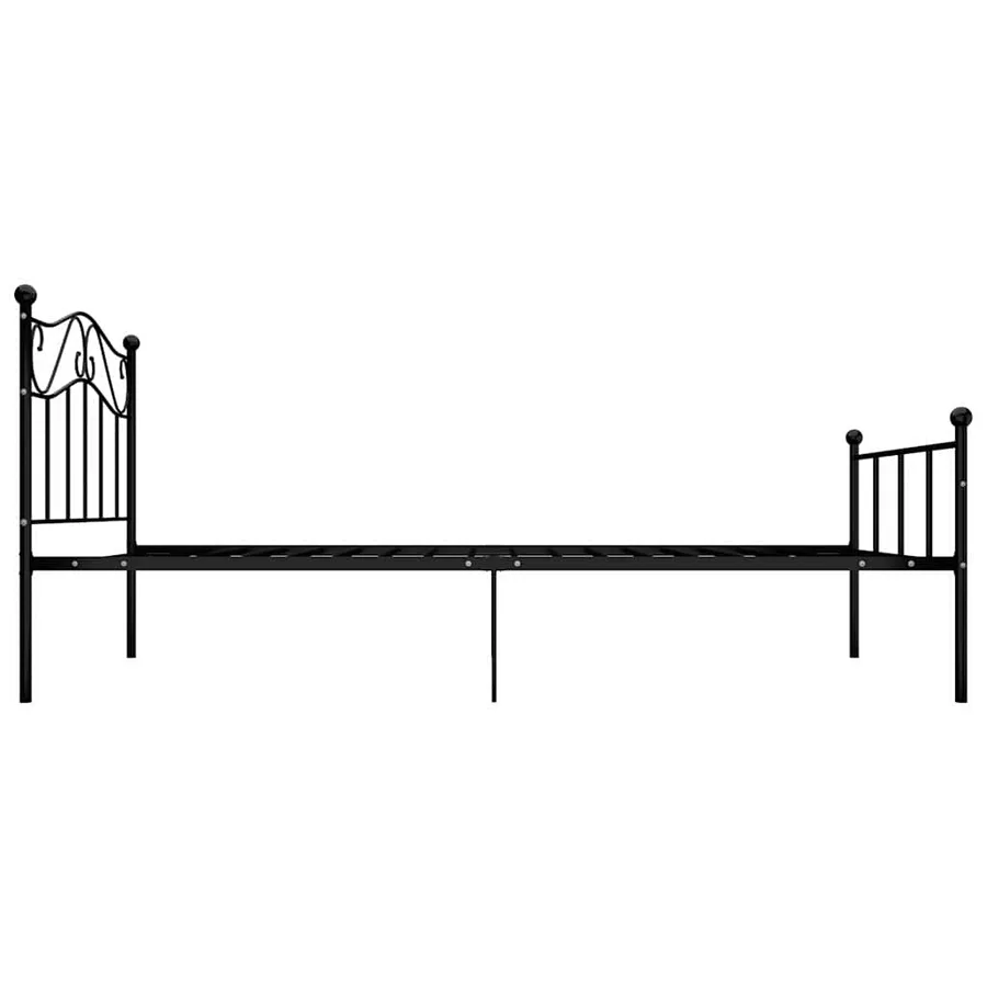 Cadre de lit sans matelas noir métal 100x200 cm - 4
