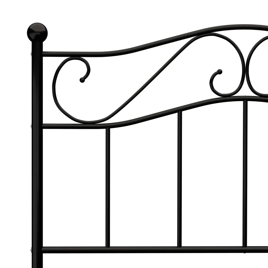 Cadre de lit sans matelas noir métal 100x200 cm - 5