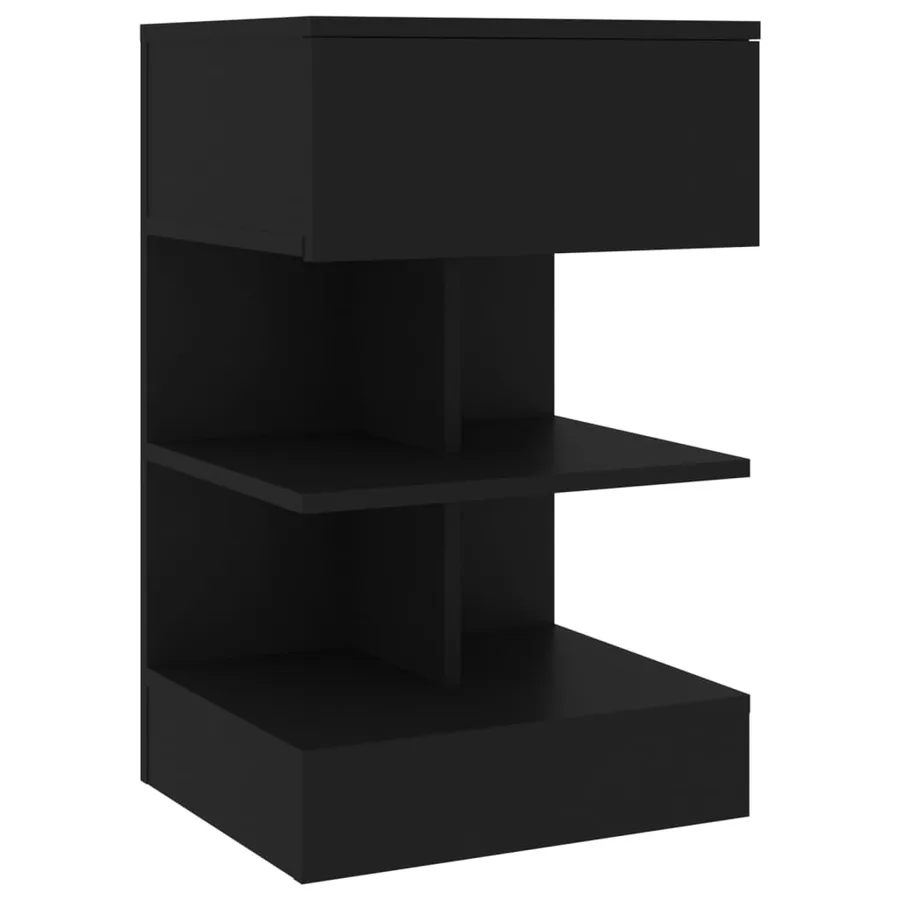 Table de chevet Noir 40x35x65 cm Bois d’ingénierie - 2