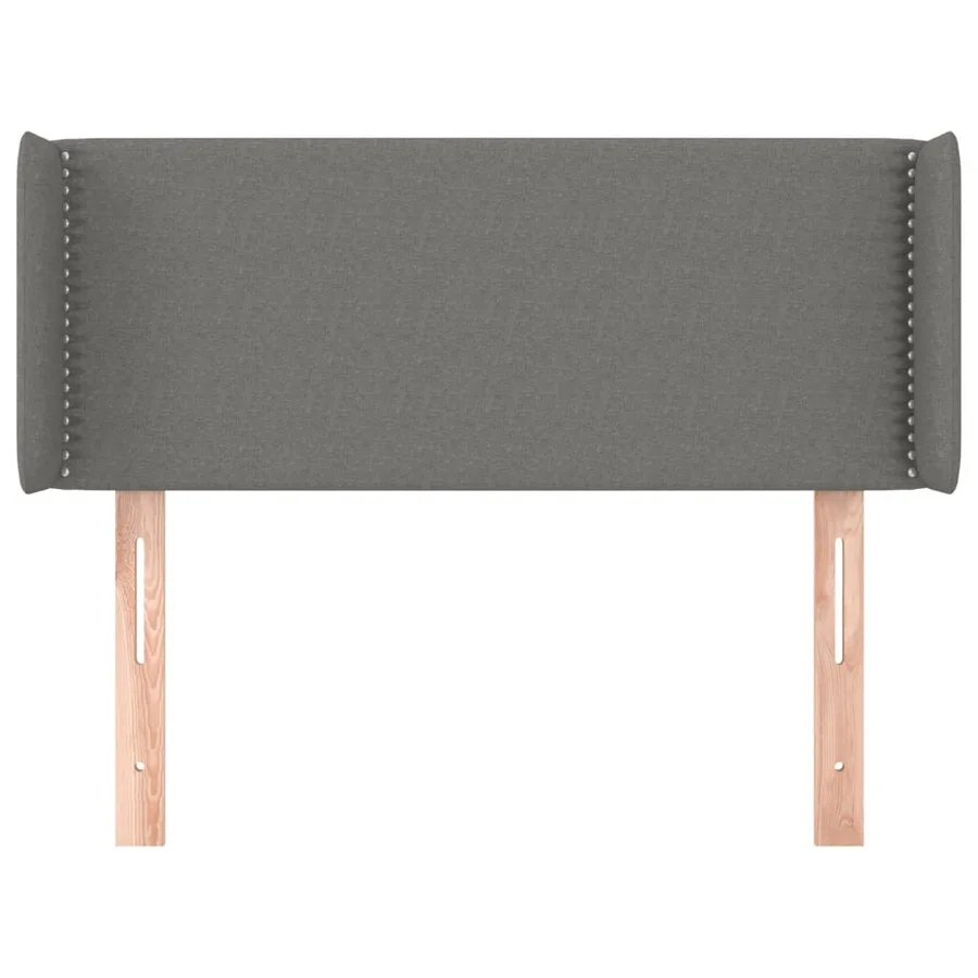 Tête de lit avec oreilles Gris foncé 93x16x78/88 cm Tissu - 3