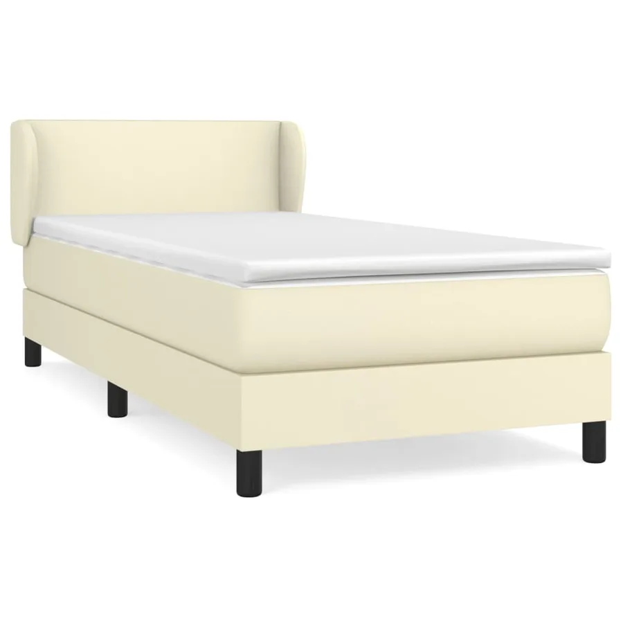 Sommier à lattes de lit avec matelas Crème 100x200cm Similicuir - 2
