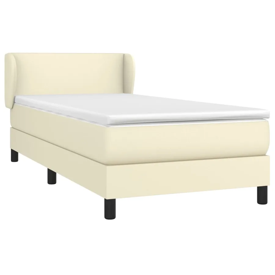 Sommier à lattes de lit avec matelas Crème 100x200cm Similicuir - 3