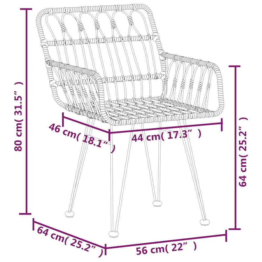 Ensemble à manger de jardin 7 pcs Noir Résine tressée - 10