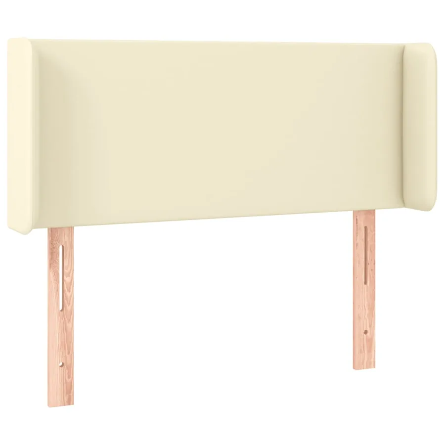 Tête de lit avec oreilles Crème 103x16x78/88 cm Similicuir - 2