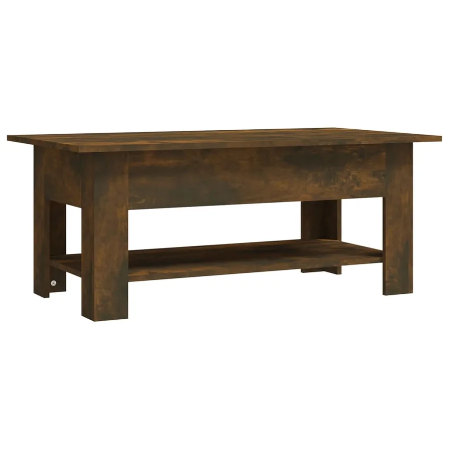 Table basse chêne fumé 102x55x42 cm bois d'ingénierie - 2