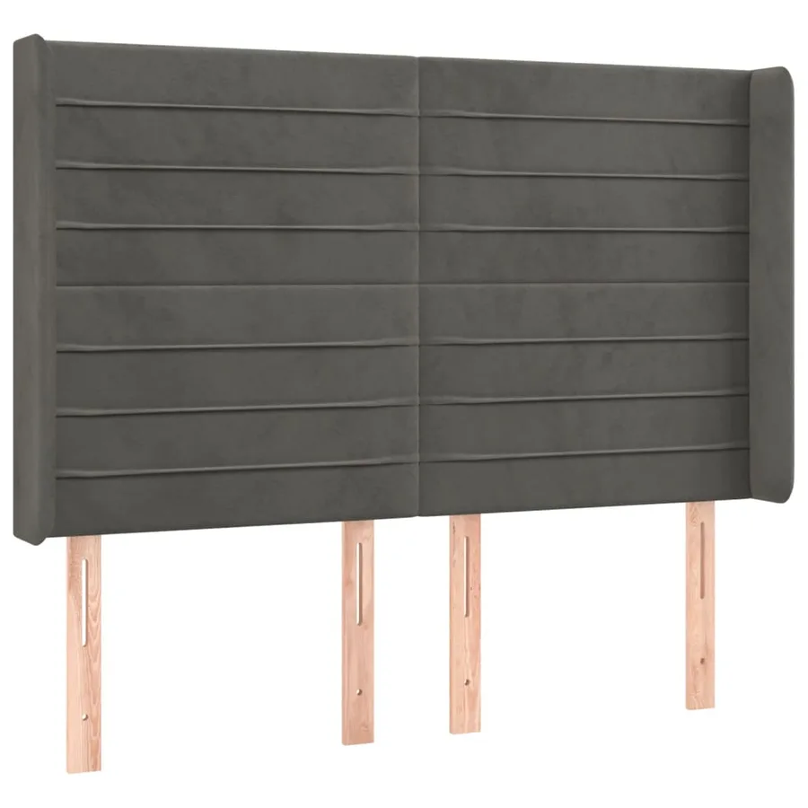 Sommier à lattes de lit matelas et LED Gris foncé 140x190 cm - 7