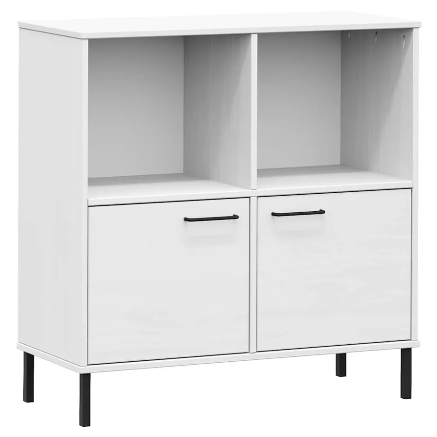 Bibliothèque avec pieds en métal Blanc 90x35x90,5 cm Bois OSLO - 2