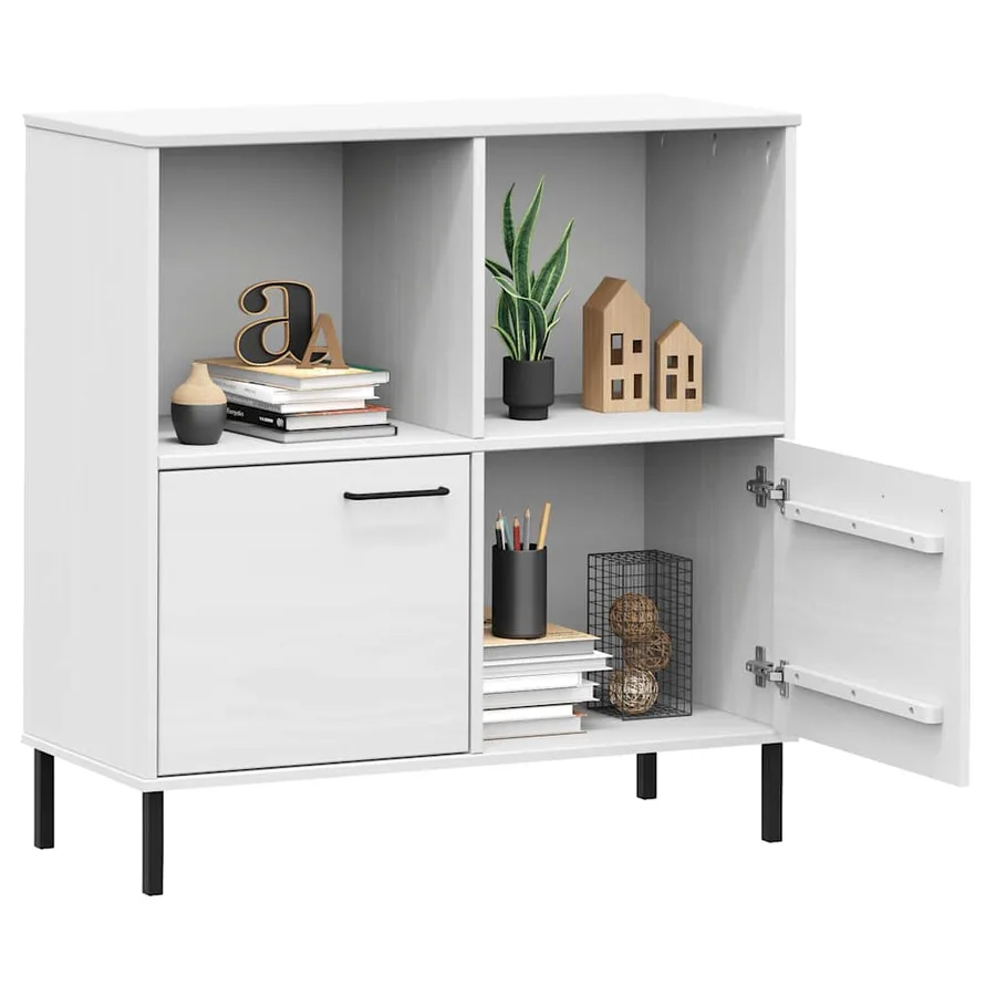 Bibliothèque avec pieds en métal Blanc 90x35x90,5 cm Bois OSLO - 3