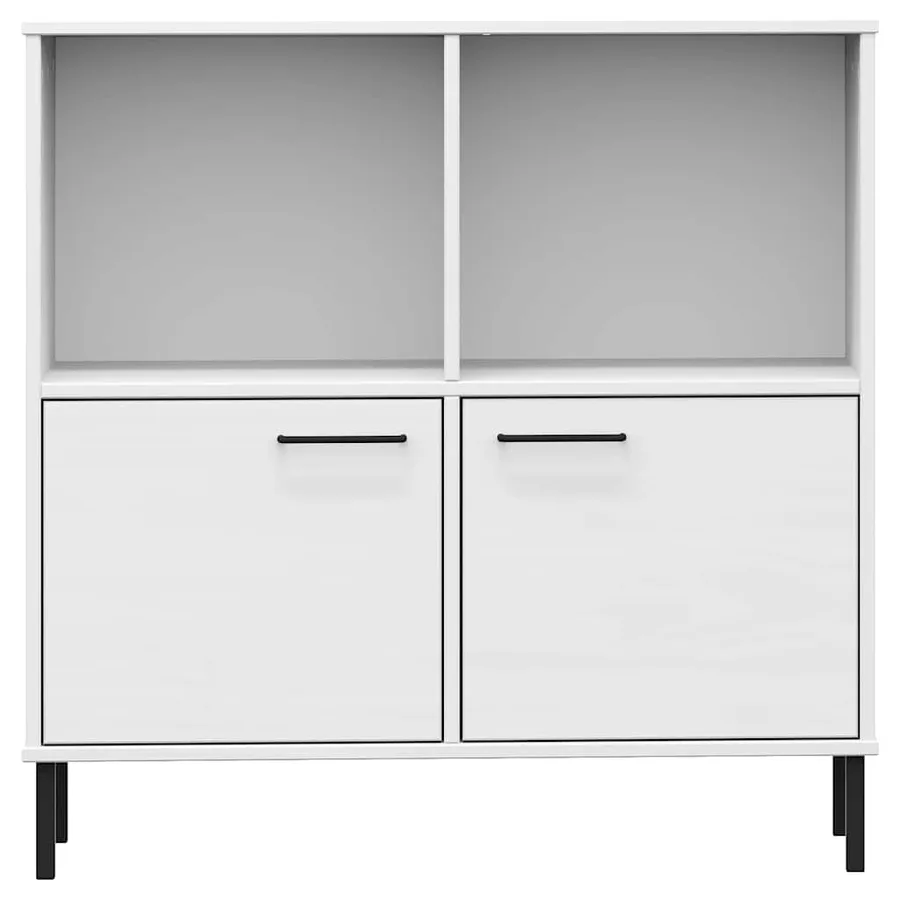 Bibliothèque avec pieds en métal Blanc 90x35x90,5 cm Bois OSLO - 4