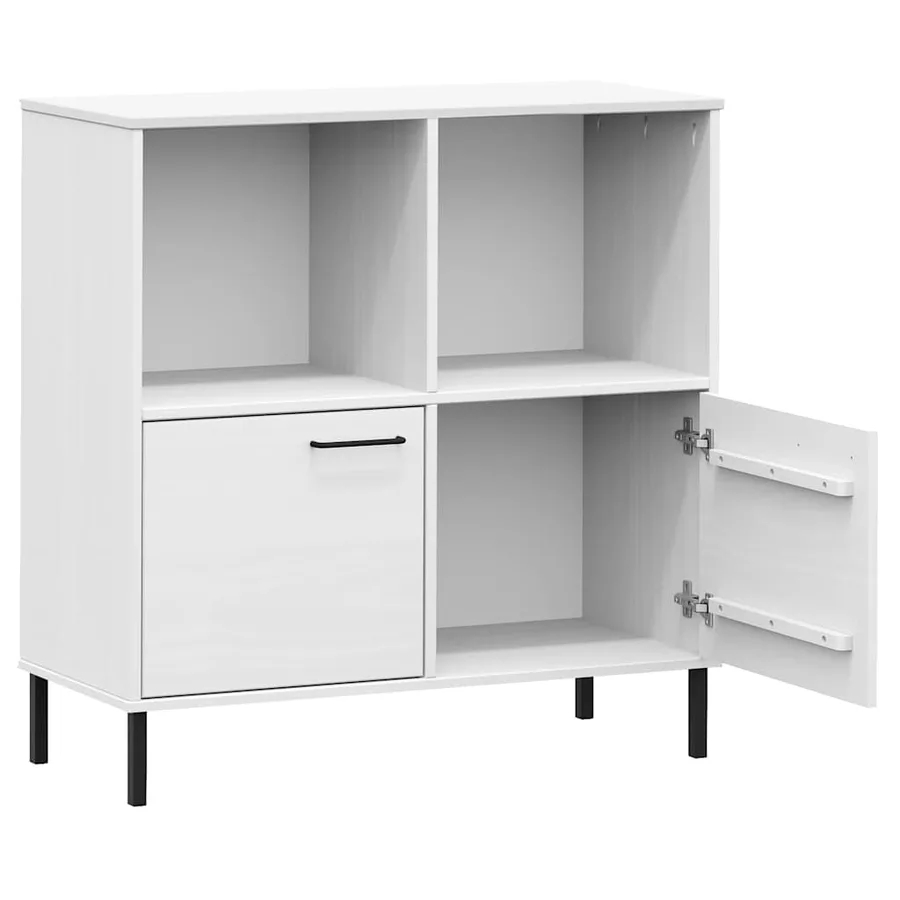 Bibliothèque avec pieds en métal Blanc 90x35x90,5 cm Bois OSLO - 5