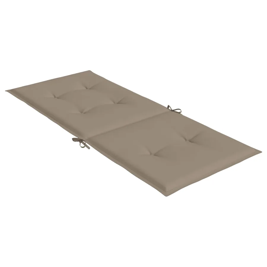 Coussins de chaise de jardin dossier haut lot de 2 taupe tissu - 6