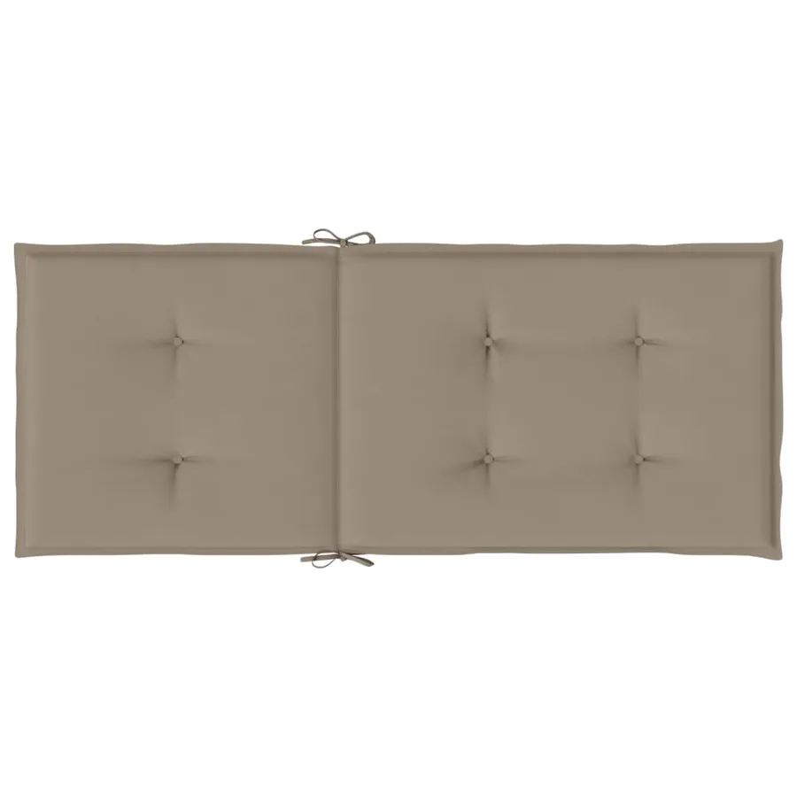 Coussins de chaise de jardin dossier haut lot de 2 taupe tissu - 7