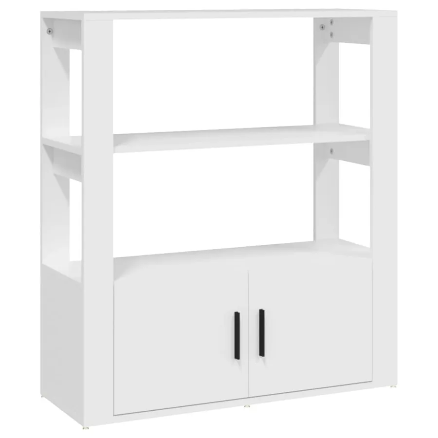 Buffet Blanc 80x30x90 cm Bois d'ingénierie - 2