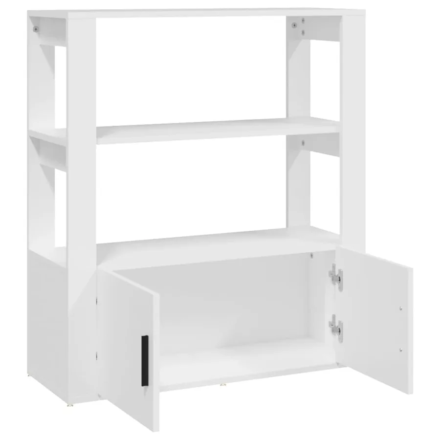 Buffet Blanc 80x30x90 cm Bois d'ingénierie - 7