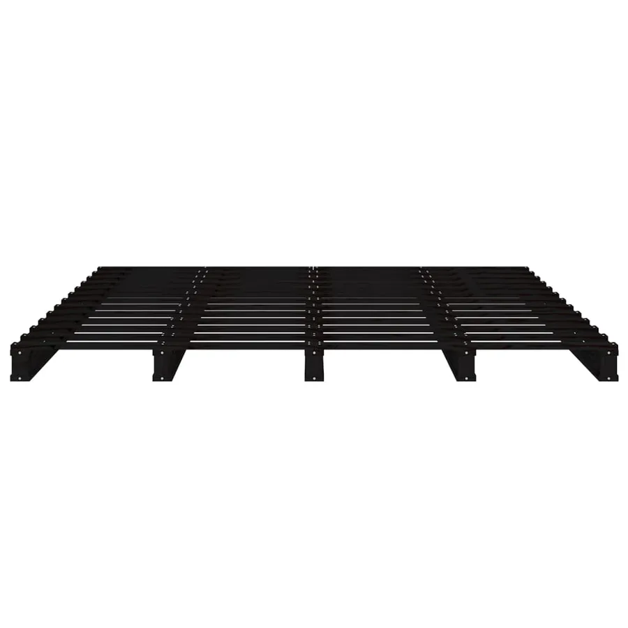 Lit de palette sans matelas noir bois massif - 5