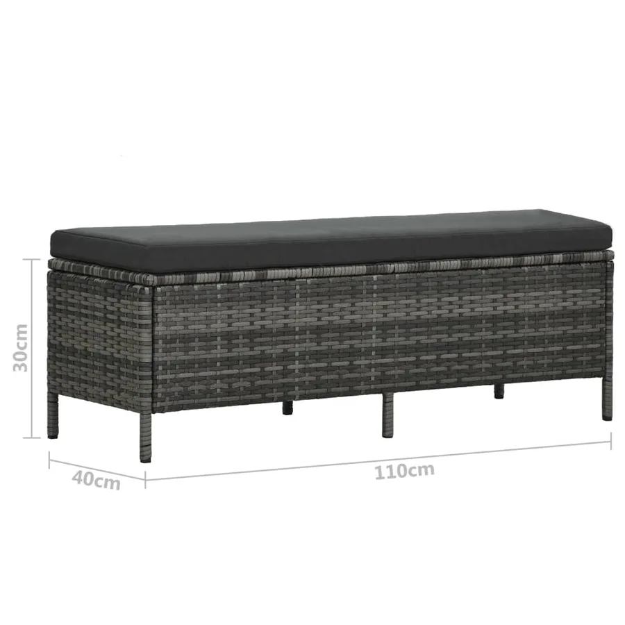 Salon de jardin 3 pcs avec coussins Résine tressée Gris - 11
