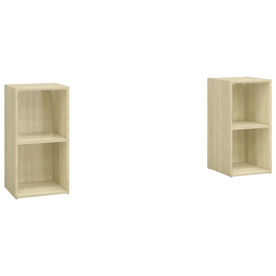 Meubles TV 2 pcs Chêne sonoma 72x35x36,5 cm Bois d'ingénierie - 2