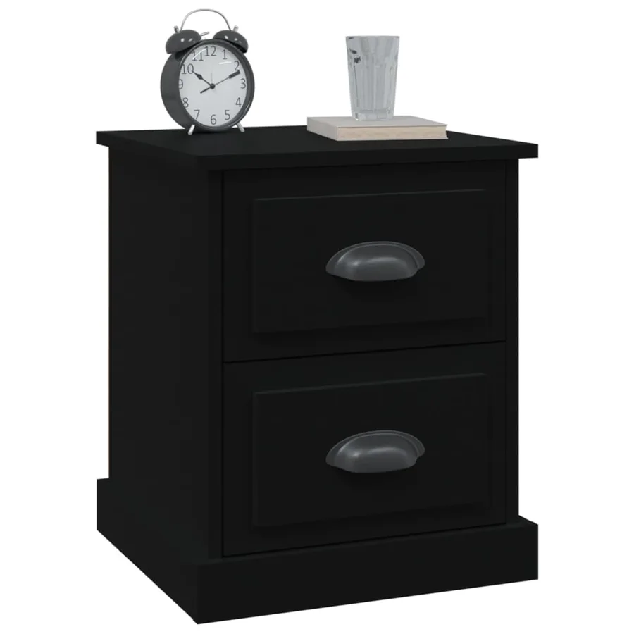 Tables de chevet 2 pcs noir 39x39x47,5 cm bois d'ingénierie - 5