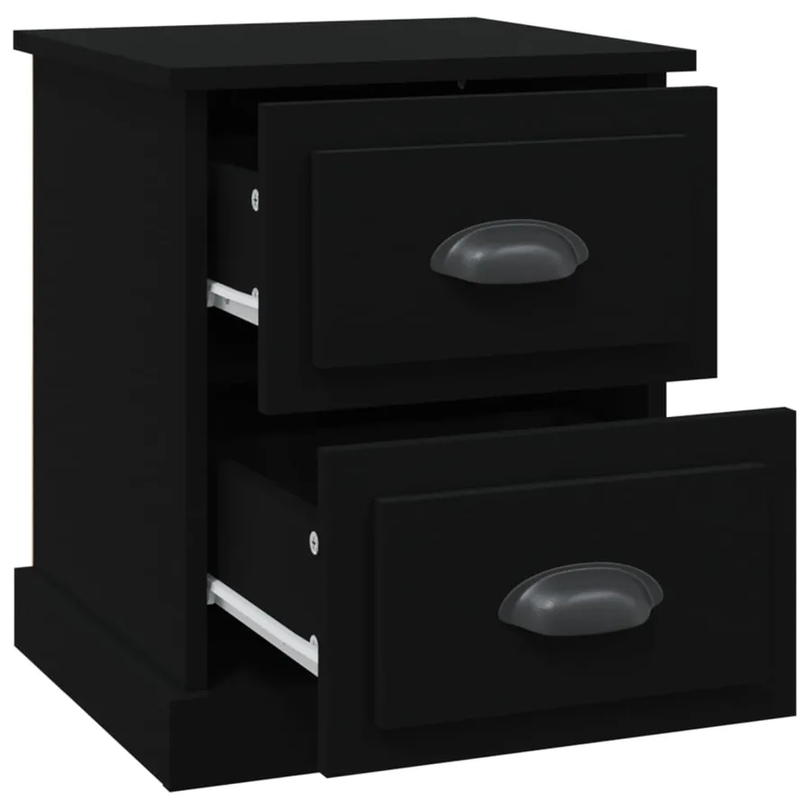 Tables de chevet 2 pcs noir 39x39x47,5 cm bois d'ingénierie - 7