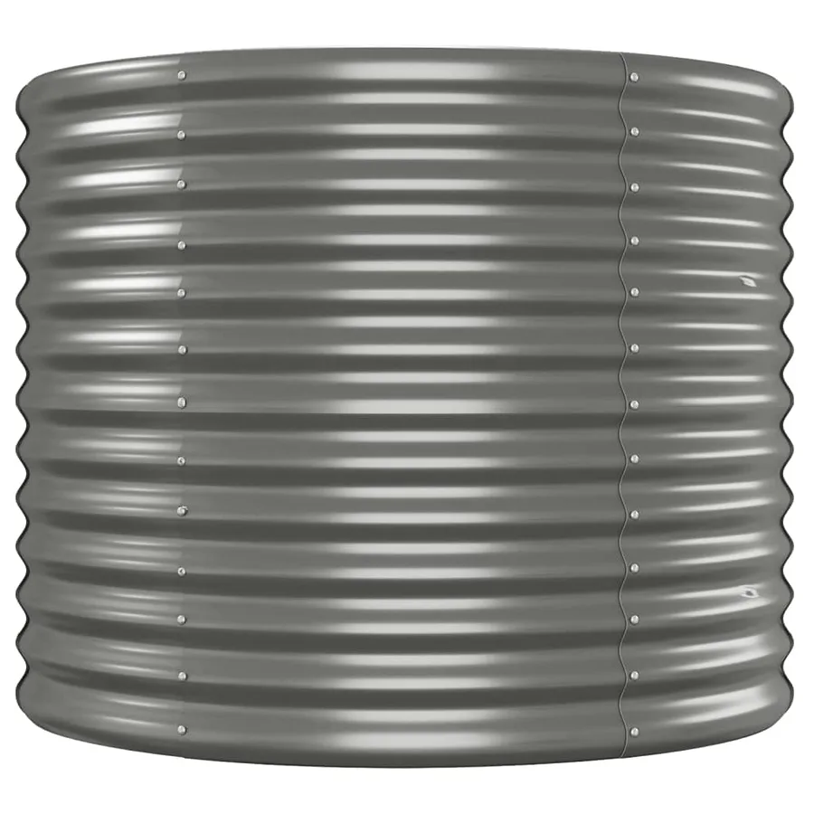Lit surélevé de jardin Acier enduit de poudre 620x80x68 cm gris - 4