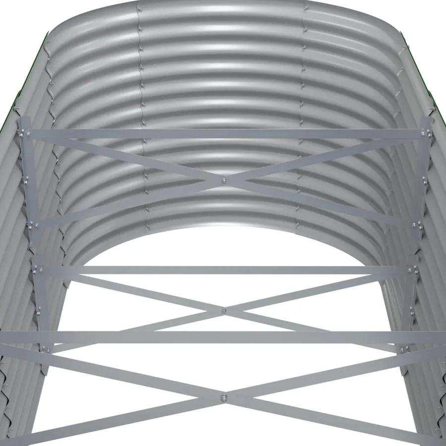 Lit surélevé de jardin Acier enduit de poudre 620x80x68 cm gris - 5