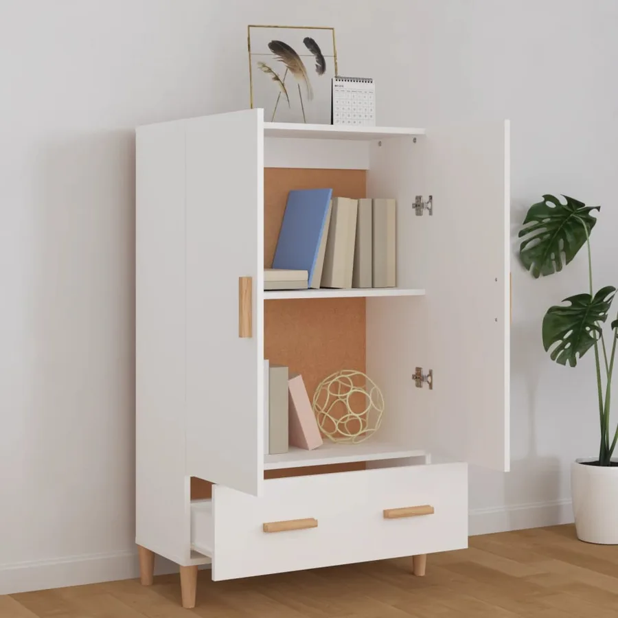 Buffet Blanc 70x31x115 cm Bois d'ingénierie - 3