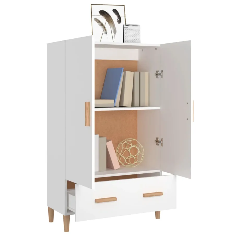 Buffet Blanc 70x31x115 cm Bois d'ingénierie - 4