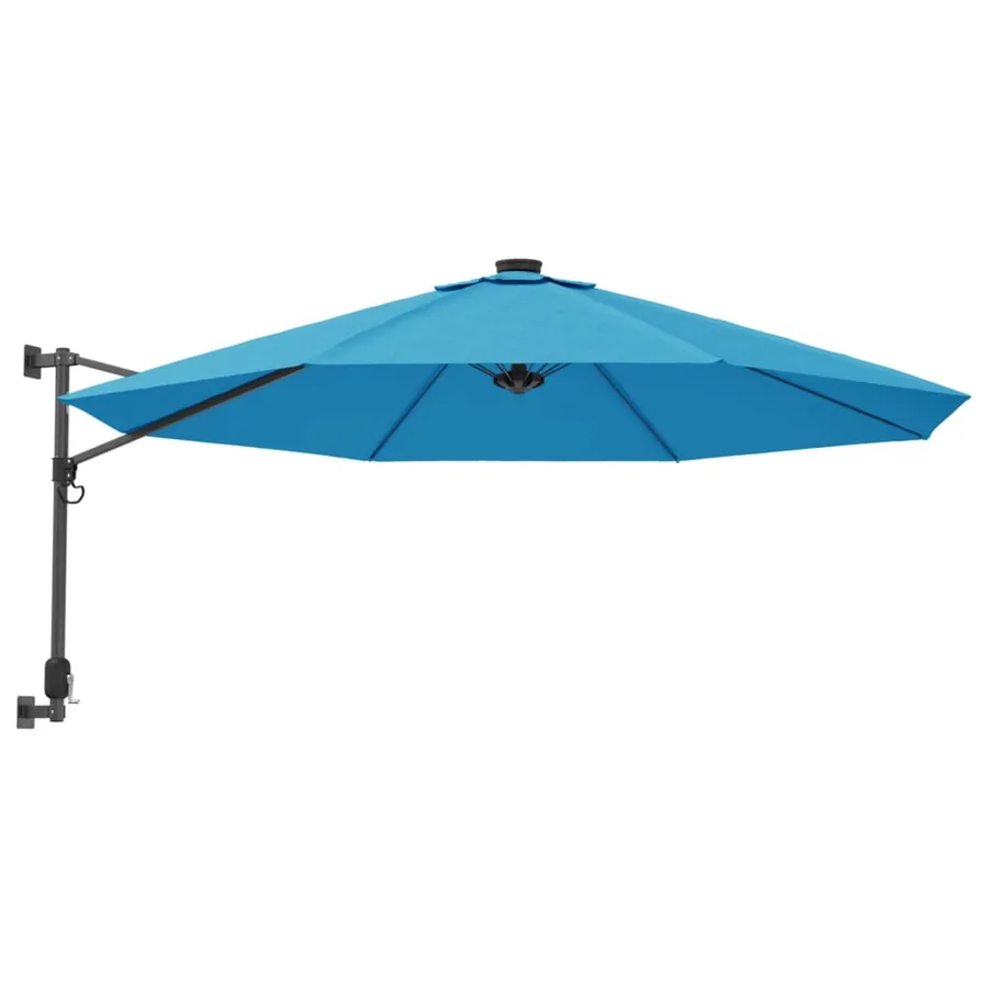Parasol mural avec LED bleu mer 290 cm - 2
