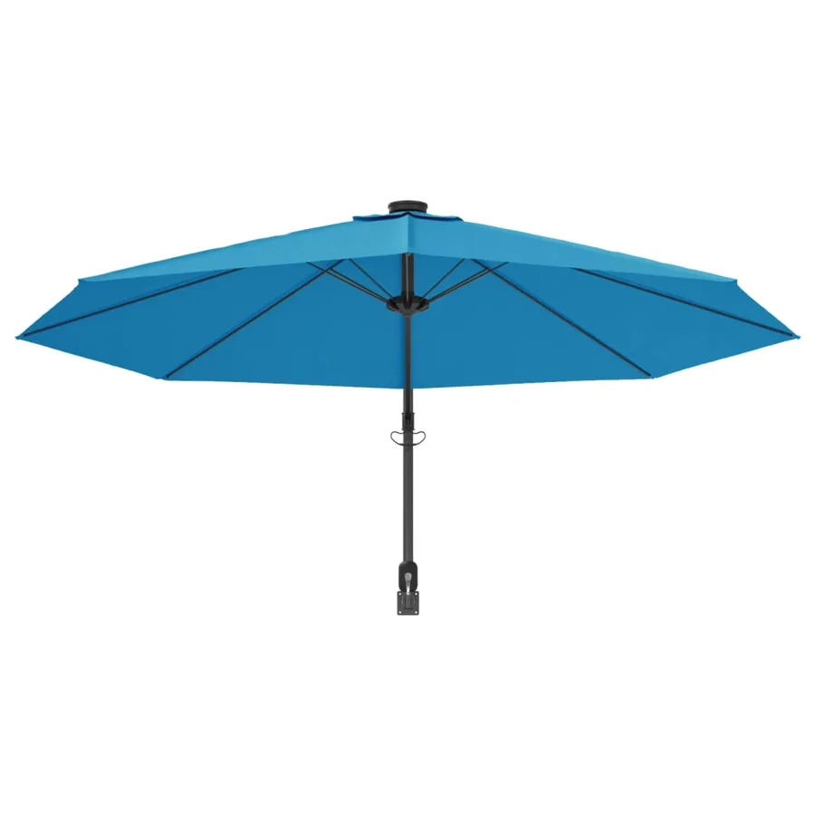 Parasol mural avec LED bleu mer 290 cm - 6