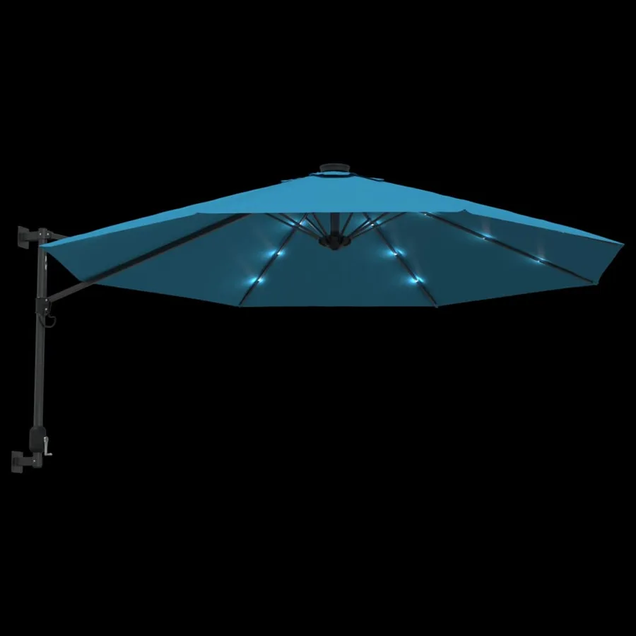 Parasol mural avec LED bleu mer 290 cm - 7