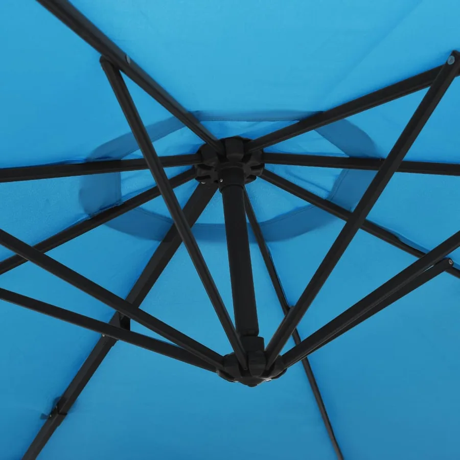 Parasol mural avec LED bleu mer 290 cm - 8